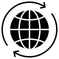 global comercio icono línea ilustración vector
