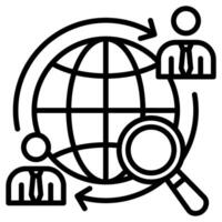 Global Sourcing Partners icon line illustration vector