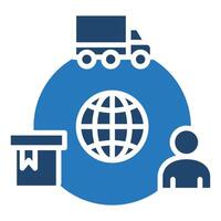 Supply Chain Globalization icon line illustration vector