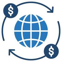 global costo mejoramiento icono línea ilustración vector