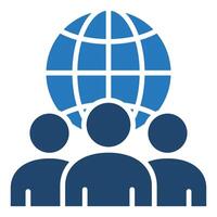 Global Vendor Management icon line illustration vector
