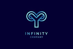 infinito logo, letra y con infinito combinación, adecuado para tecnología, marca y empresa logo diseño, ilustración vector