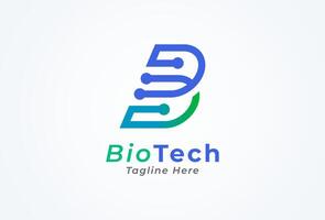 Letter B Technology Logo, letter B with tech style logo design inspiration, Flat Logo Design, illustration vector