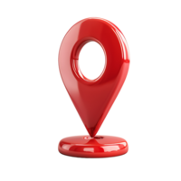 Red location icon 3d style on isolated transparent background png