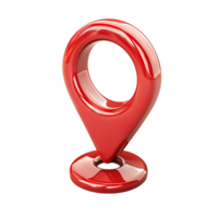 Red location icon 3d style on isolated transparent background png