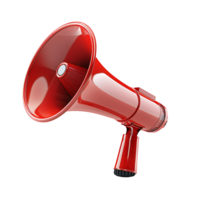 Red megaphone on isolated transparent background png