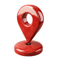 Red location icon 3d style on isolated transparent background png