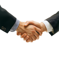 Two businessman hand shake on isolated transparent background png