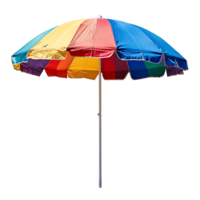 Colorful beach umbrella on isolated transparent background png