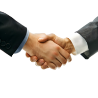 Two businessman hand shake on isolated transparent background png