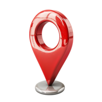 rouge emplacement icône 3d style sur isolé transparent Contexte png