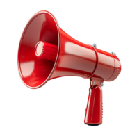 Red megaphone on isolated transparent background png
