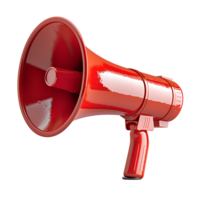 Red megaphone on isolated transparent background png
