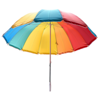 Colorful beach umbrella on isolated transparent background png