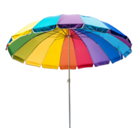 Colorful beach umbrella on isolated transparent background png