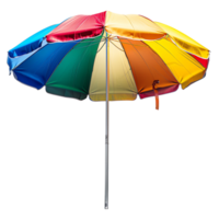 Colorful beach umbrella on isolated transparent background png