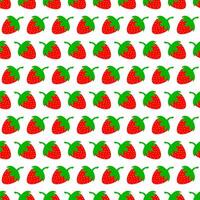 Summer pattern with strawberries on a white background vector