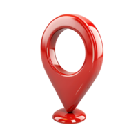 Red location icon 3d style on isolated transparent background png