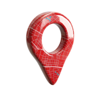 Red location icon 3d style on isolated transparent background png