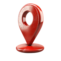 Red location icon 3d style on isolated transparent background png