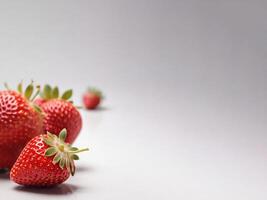 strawberry on grey background photo