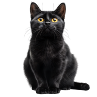 Black cat on isolated transparent background png