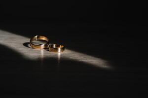 Wedding rings. Two Wedding rings for the bride and groom photo