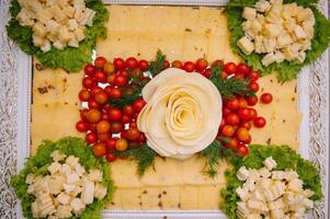 Various types of cheese close up photo