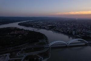 Sunset over the Beautiful City Novi Sad, Seerbia photo