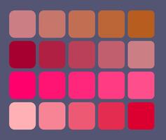a pink and red palette with a dark background color pantone,, colorful squares on a black background vector