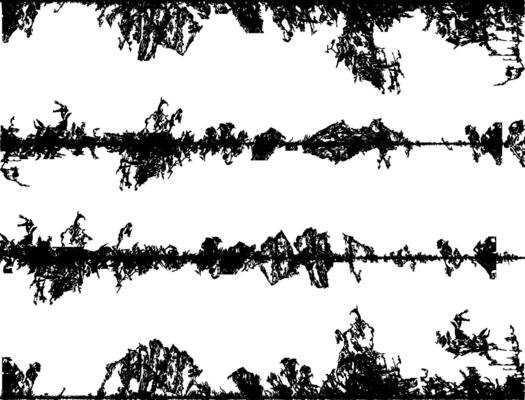 frame of wire, barbed wire texture set, black and white barbed wire border, sound waves in different shapes and sizes,