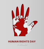 internacional humano derechos día en papel cortar estilo. para pancartas , póster, volantes o web sitio vector