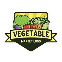 vegetal mercado logo diseño modelo vector