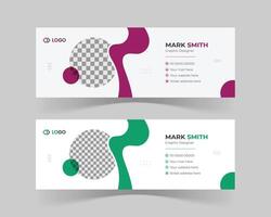 Modern business email signature template design vector