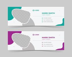 Modern business email signature template design vector