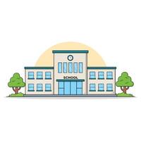 School building icon illustration. building and landmark icon concept vector