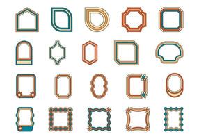 Retro Groovy Frame Element Set vector