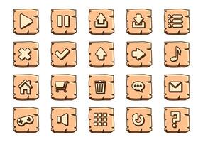 Game Button App Icon Element Set vector