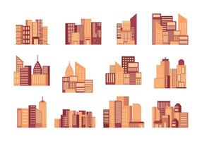 City Building Icon Element Set vector
