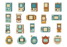 Retro Game Illustration Element Set vector