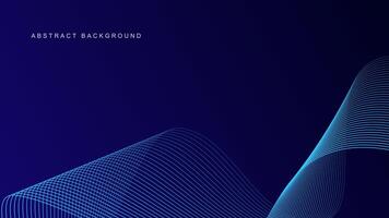 Abstract glowing wave lines on dark blue background. Dynamic wave pattern. Modern flowing wavy lines. Futuristic technology concept. Suit for banner, poster, cover, brochure, flyer, website vector