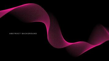 Abstract glowing wave lines on black background. Dynamic wave pattern. Modern flowing wavy lines. Futuristic technology concept. Suit for banner, poster, cover, brochure, flyer, website vector