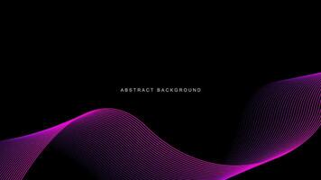 Abstract pink wavy lines pattern isolated on black background with technology, science, music theme. illustration vector