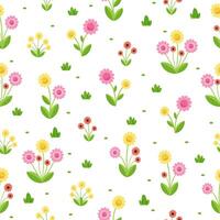 Seamless pattern of bright decorative flowers on a white background. illustration. vector