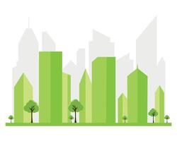 Ecology concept,the world is in the energy saving light bulb green, illustration. green eco city vector