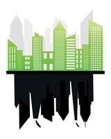 Ecology concept,the world is in the energy saving light bulb green, illustration. green eco city vector