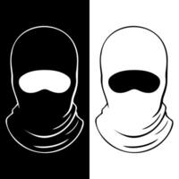 negro y blanco terrorista máscara icono, logo, pegatina modelo vector