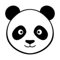 Black and White Cute Panda Head isolated Silhouette, logo, illustration vector