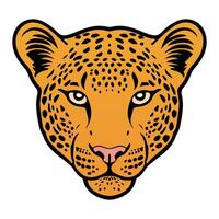 aislado de colores leopardo cabeza ilustración vector