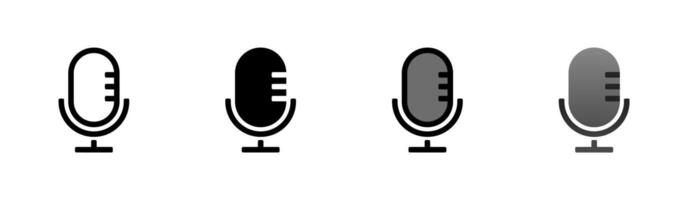 micrófono icono en blanco antecedentes. micrófono símbolo. voz micrófono, grabación, audio. plano y de colores estilos. para web y móvil diseño. vector